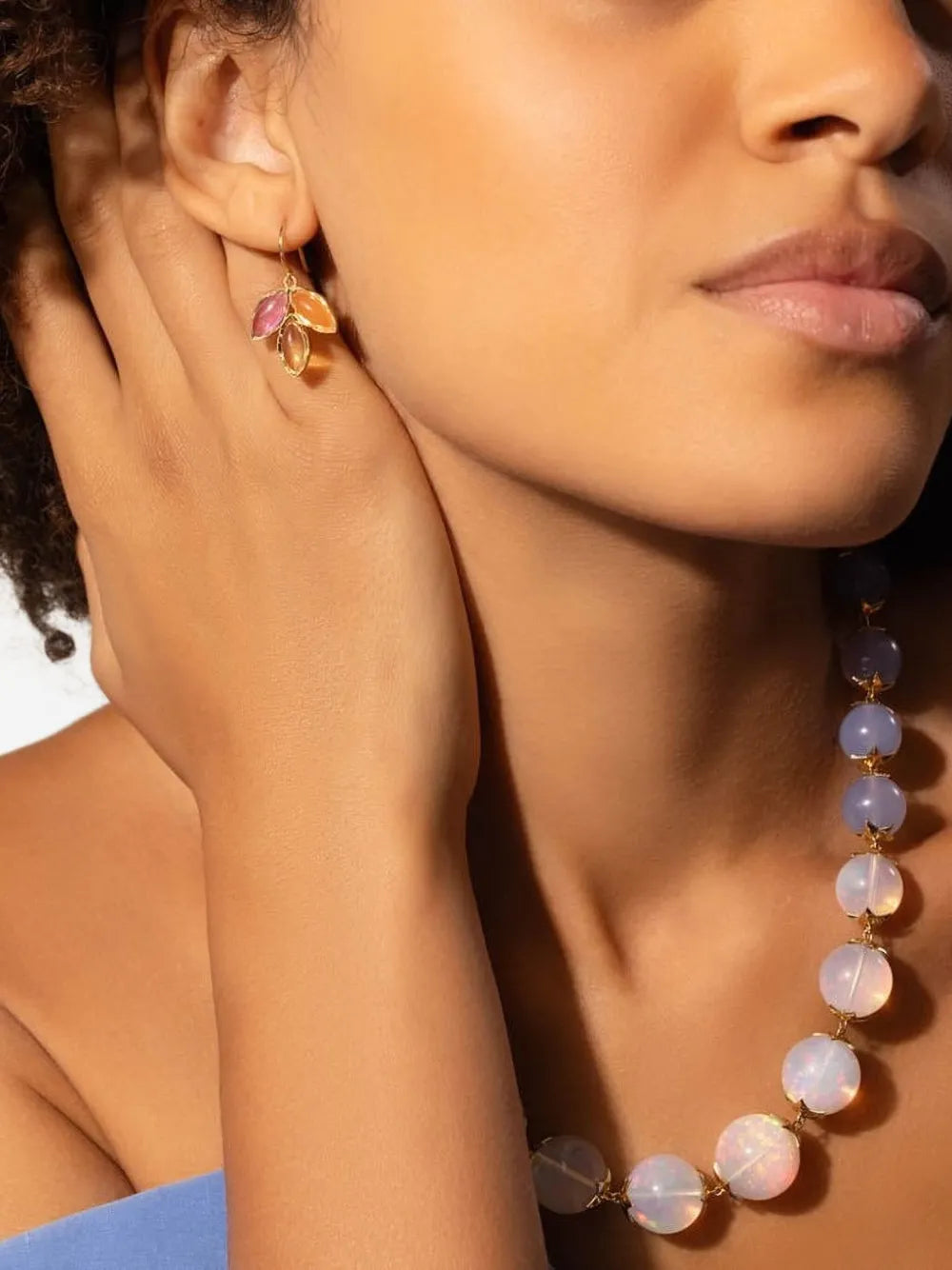 18kt yellow gold Classic Trio Dew multi-stone earrings