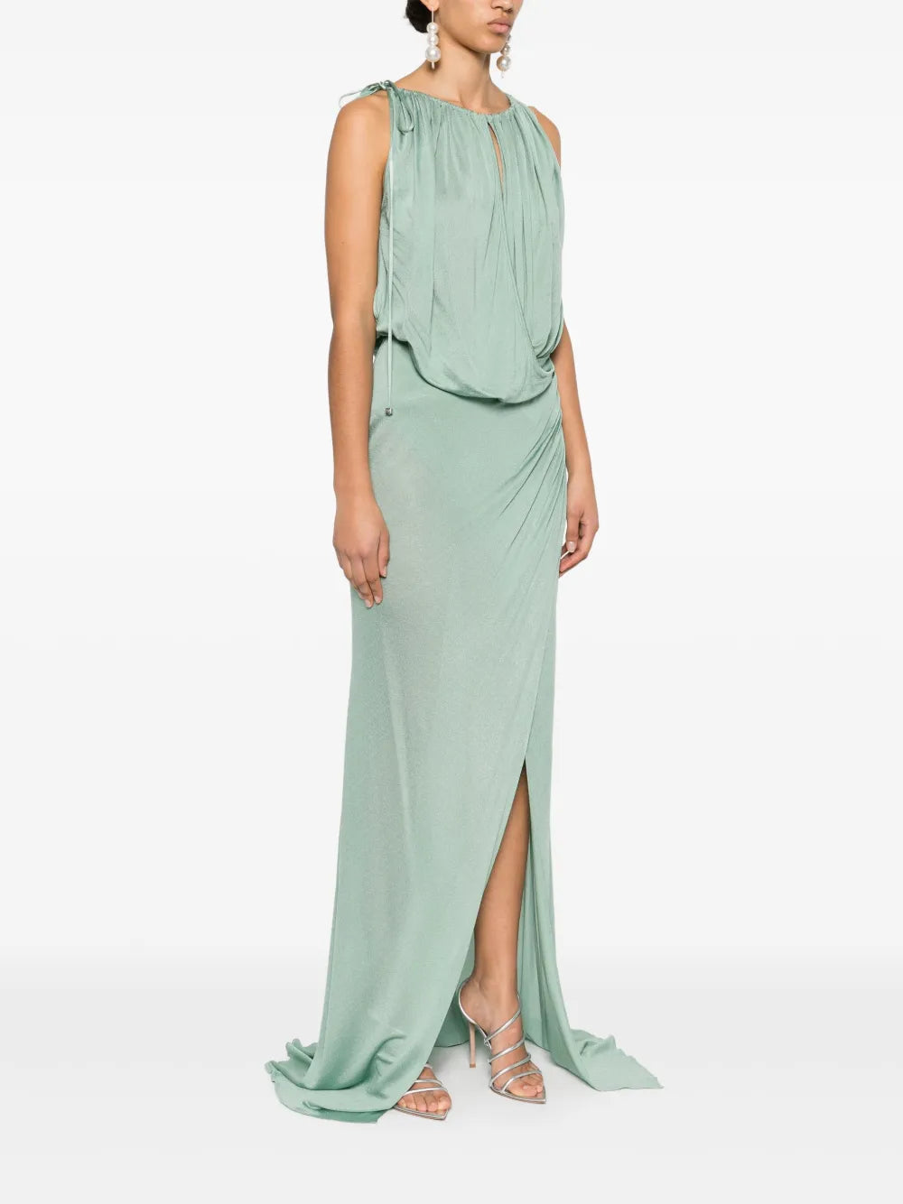 draped-detail maxi dress