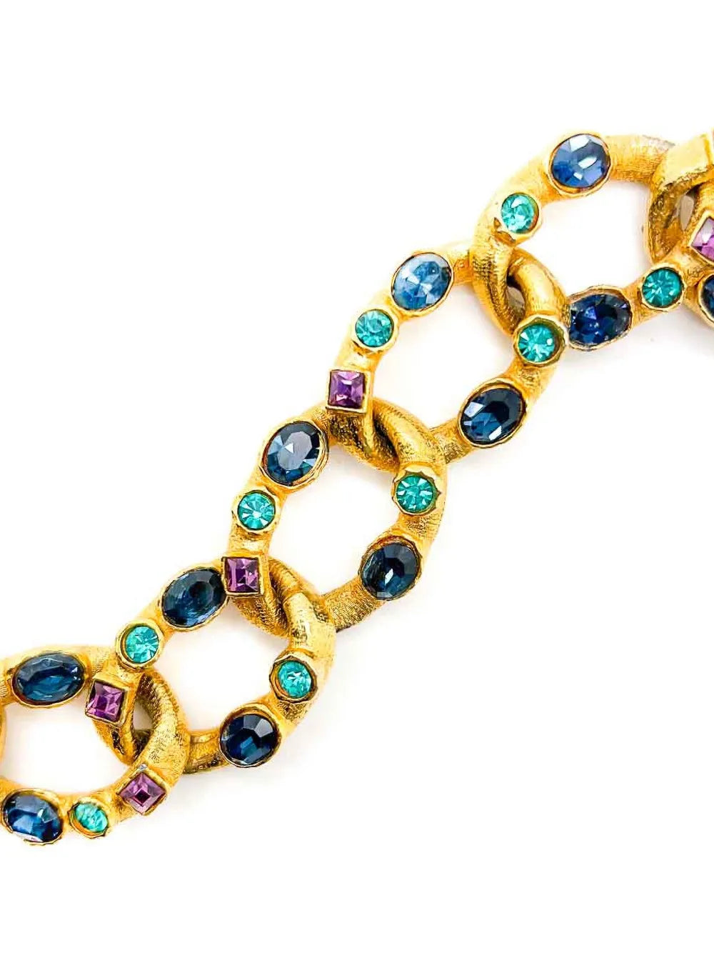 1960s pre-owned crystal-embellished curb bracelet