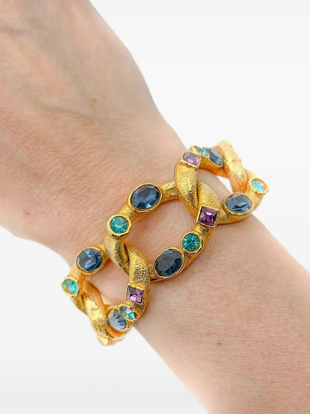 1960s pre-owned crystal-embellished curb bracelet