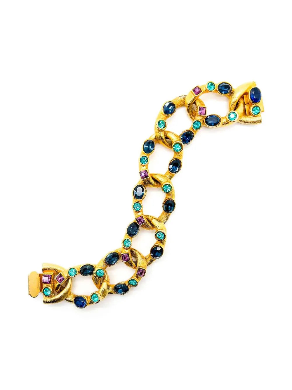1960s pre-owned crystal-embellished curb bracelet