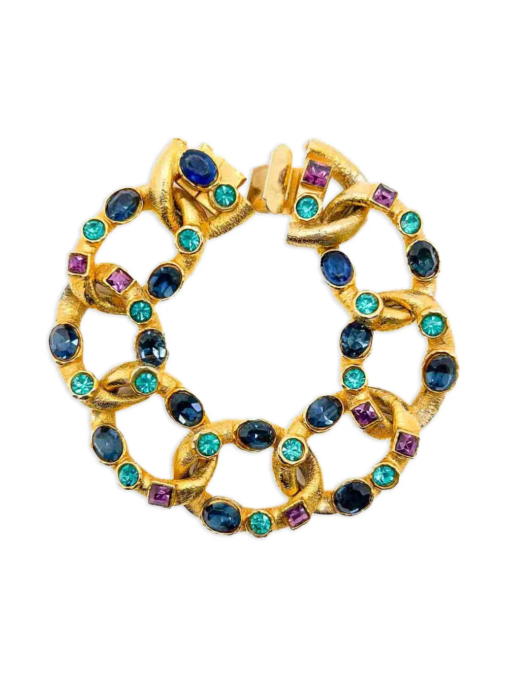 1960s pre-owned crystal-embellished curb bracelet