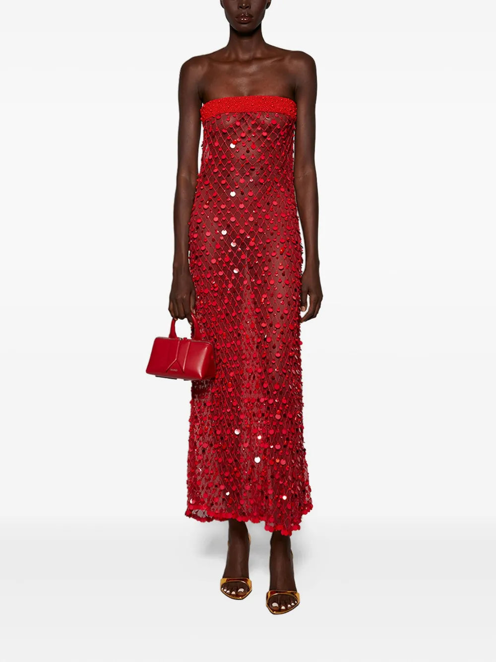sequin-embellished midi dress