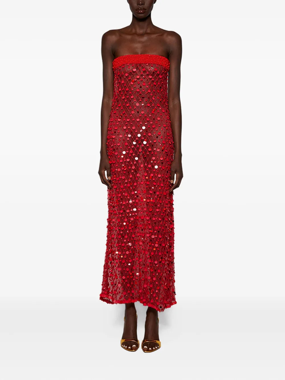 sequin-embellished midi dress