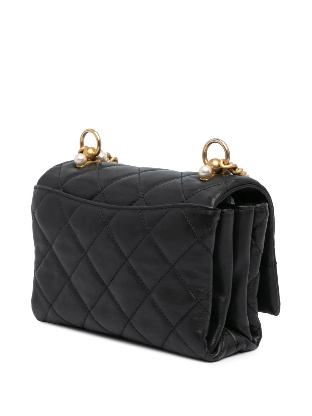 2019 Quilted Calfskin Pearl CC Accordion Flap crossbody bag