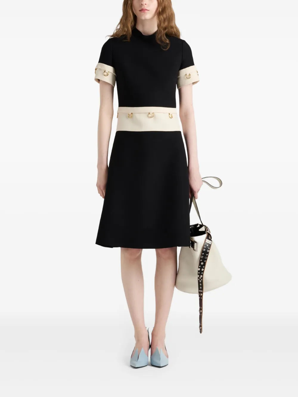 ring-detail midi dress