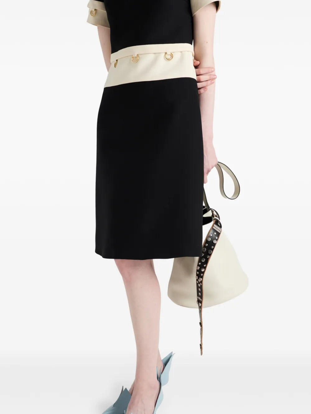 ring-detail midi dress