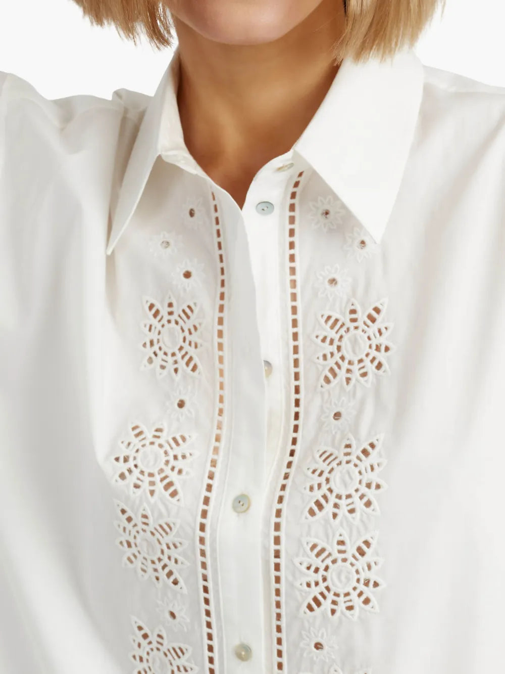 broderie-anglaise shirt dress