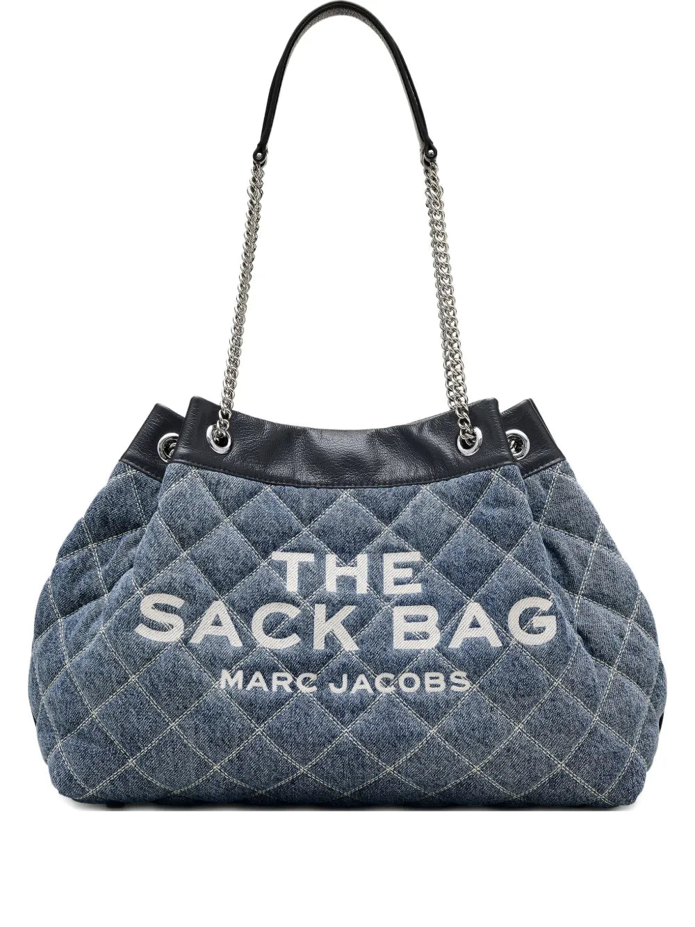The Quilted Denim Large Chain Sack bag