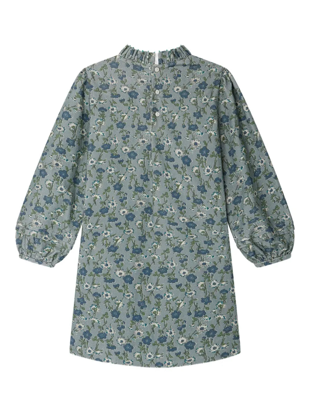 floral-print ruffled casual dress