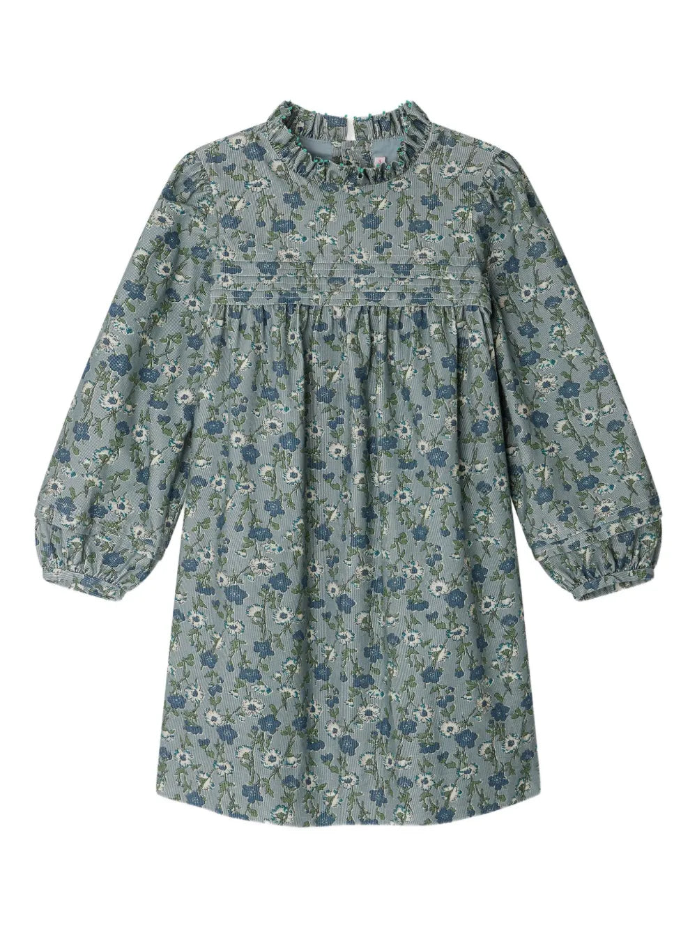 floral-print ruffled casual dress