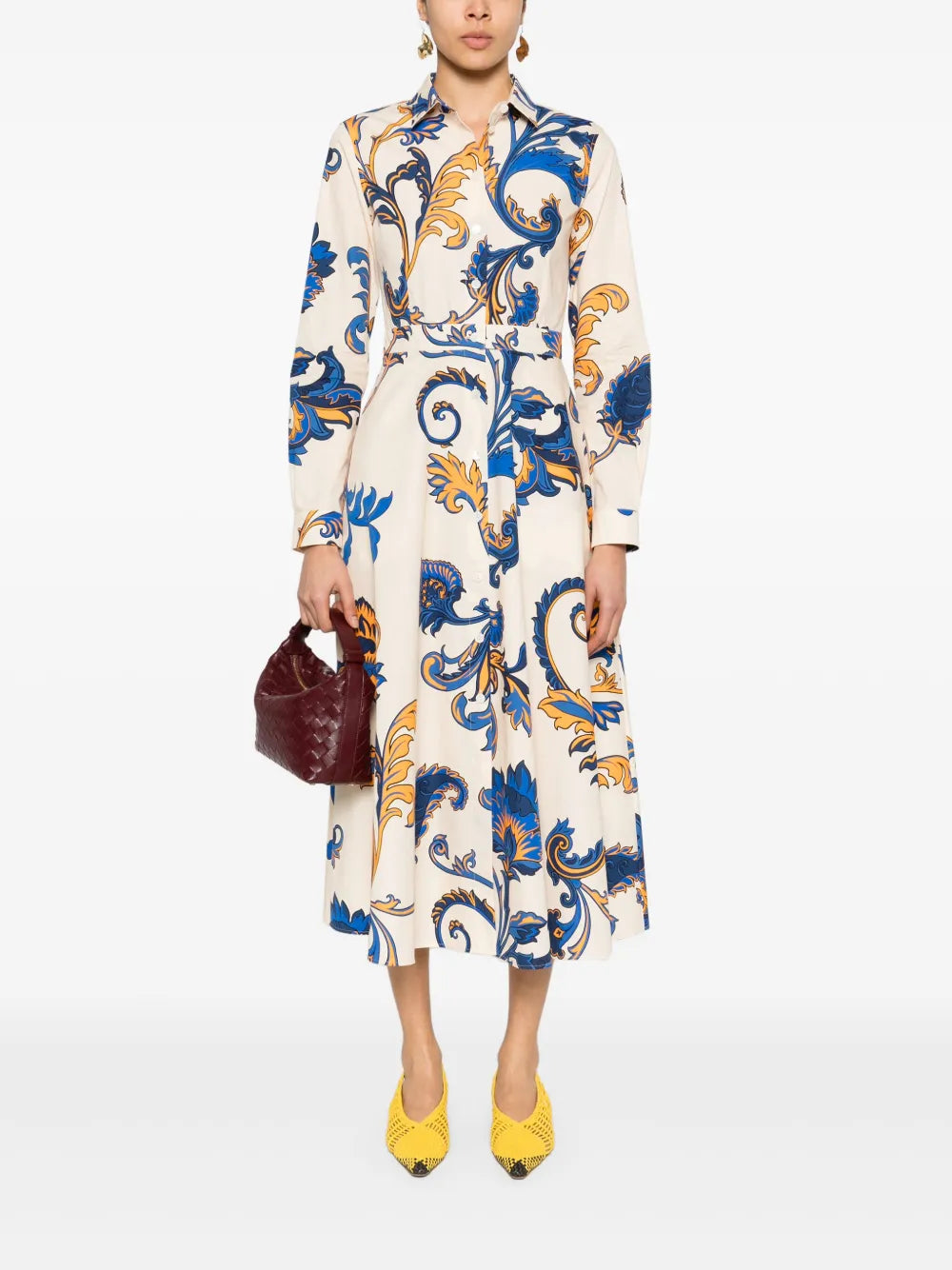 paisley-print shirt dress