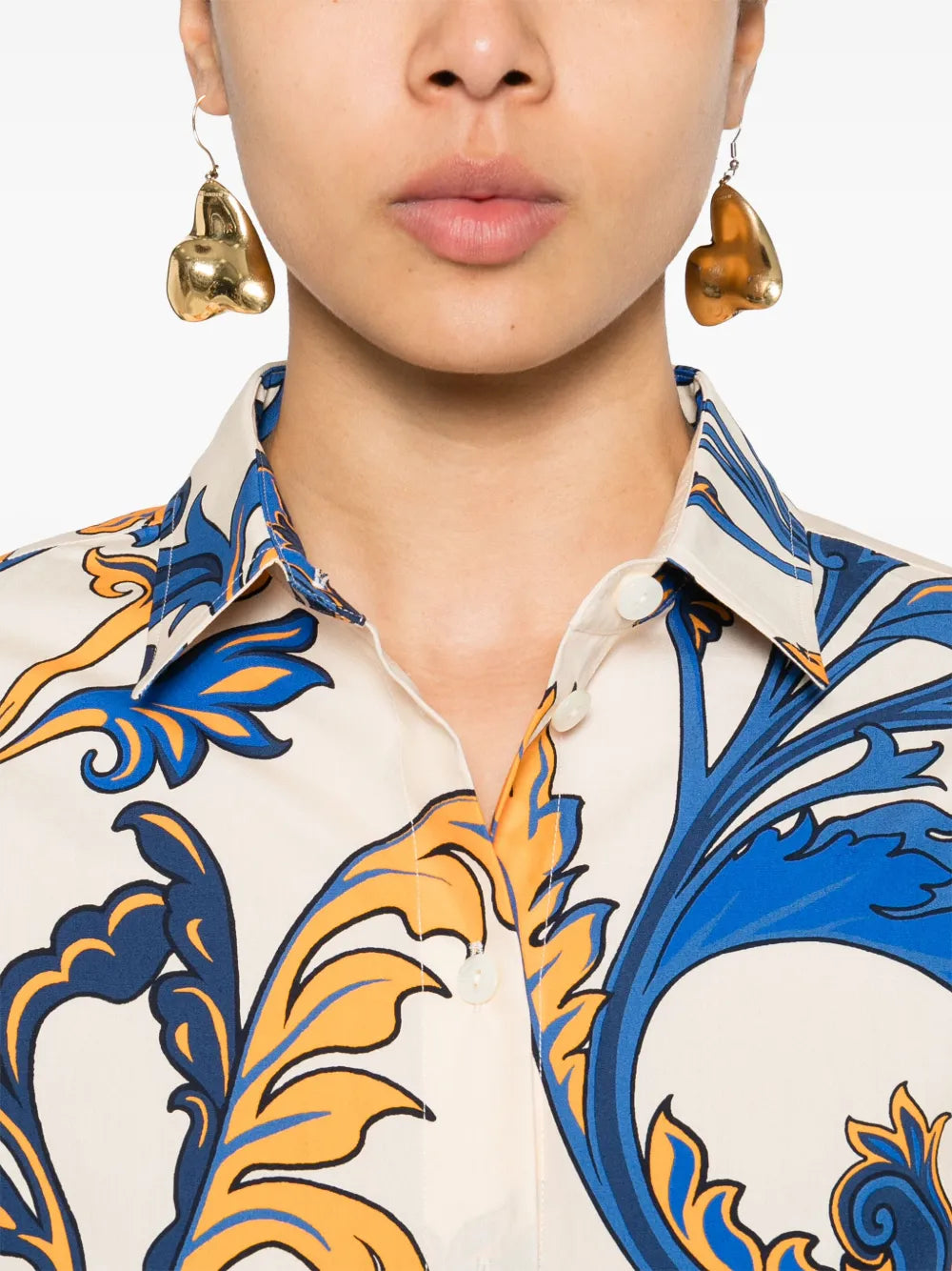 paisley-print shirt dress