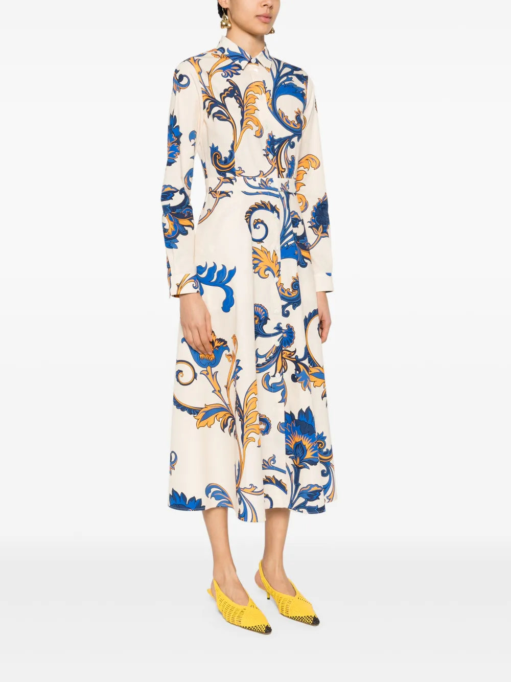 paisley-print shirt dress