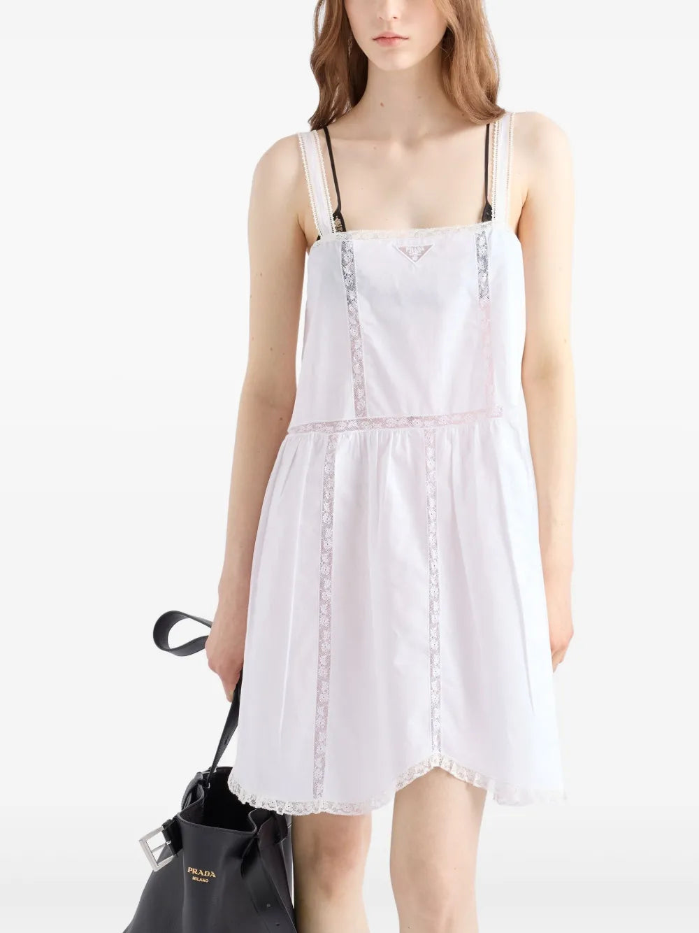 logo-embroidered mini dress
