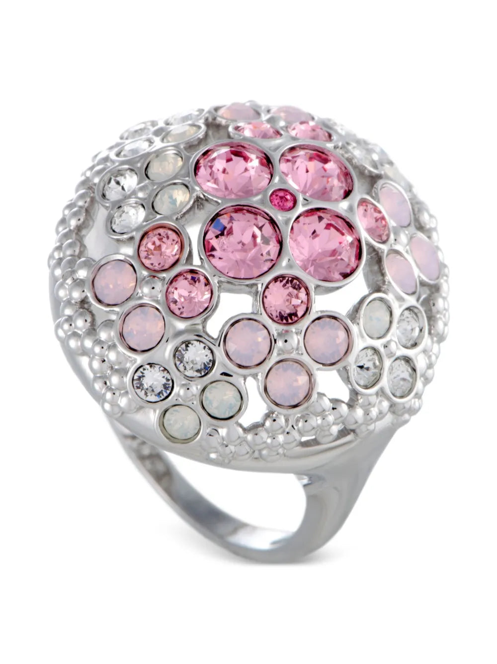 18K white gold Crystal Flower ring