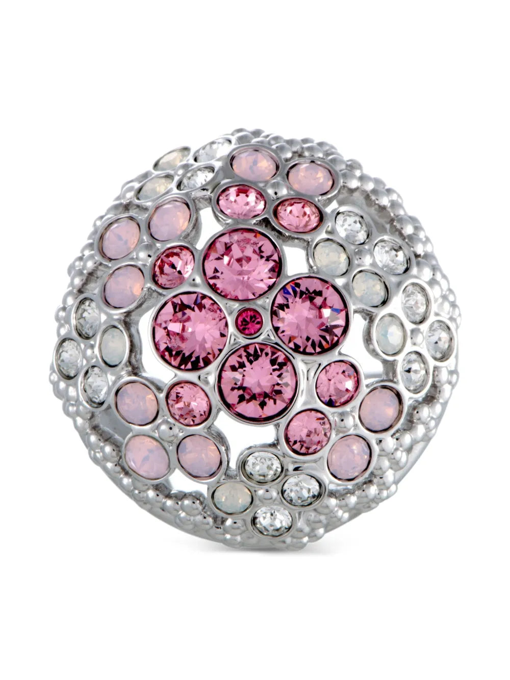 18K white gold Crystal Flower ring