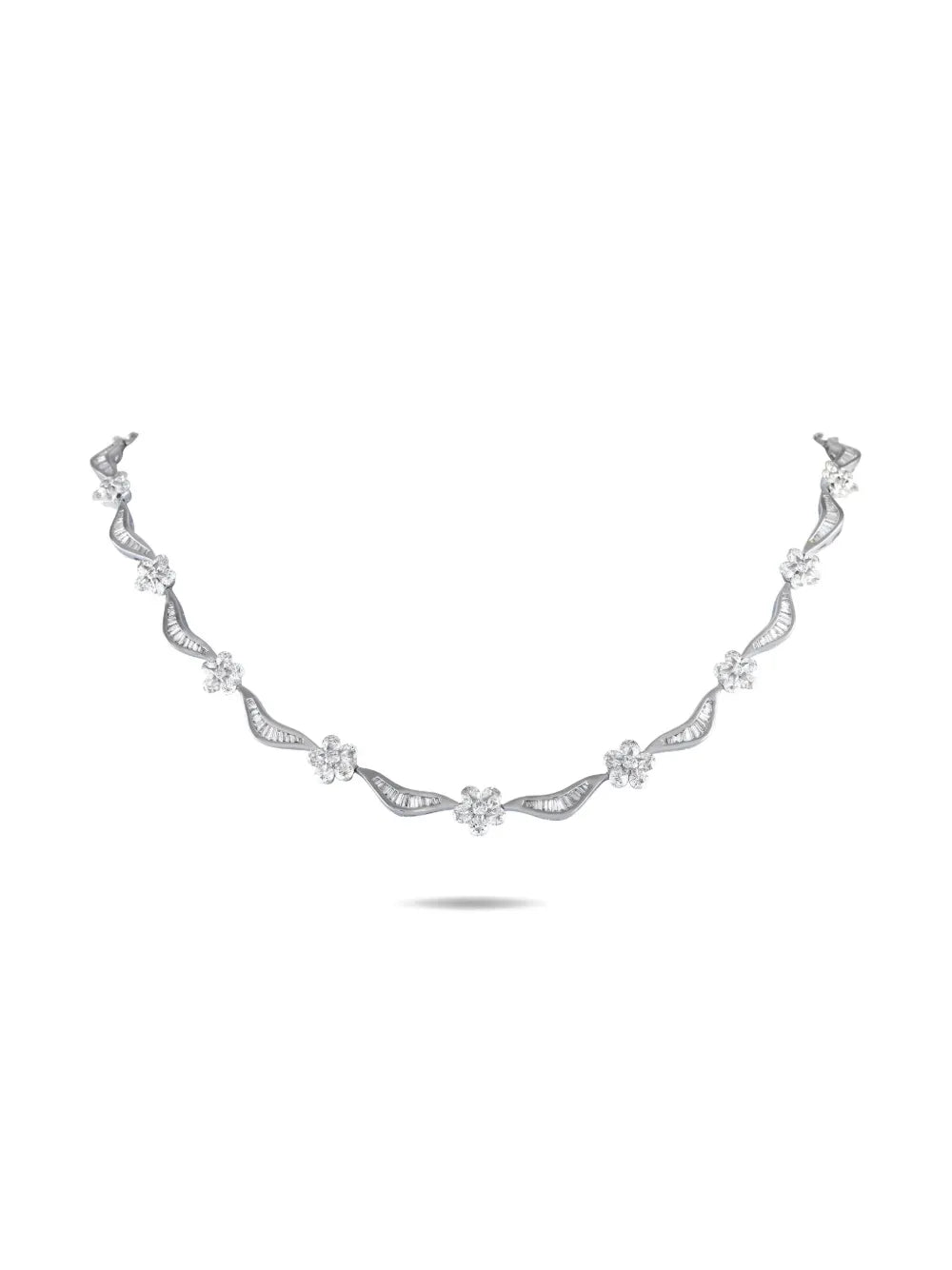 18K white gold diamond necklace