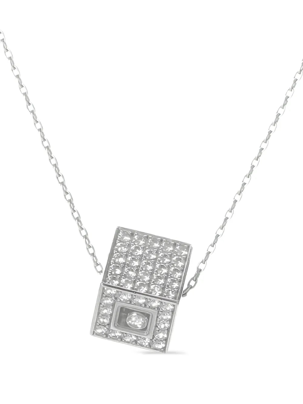 18K white gold Happy diamonds necklace