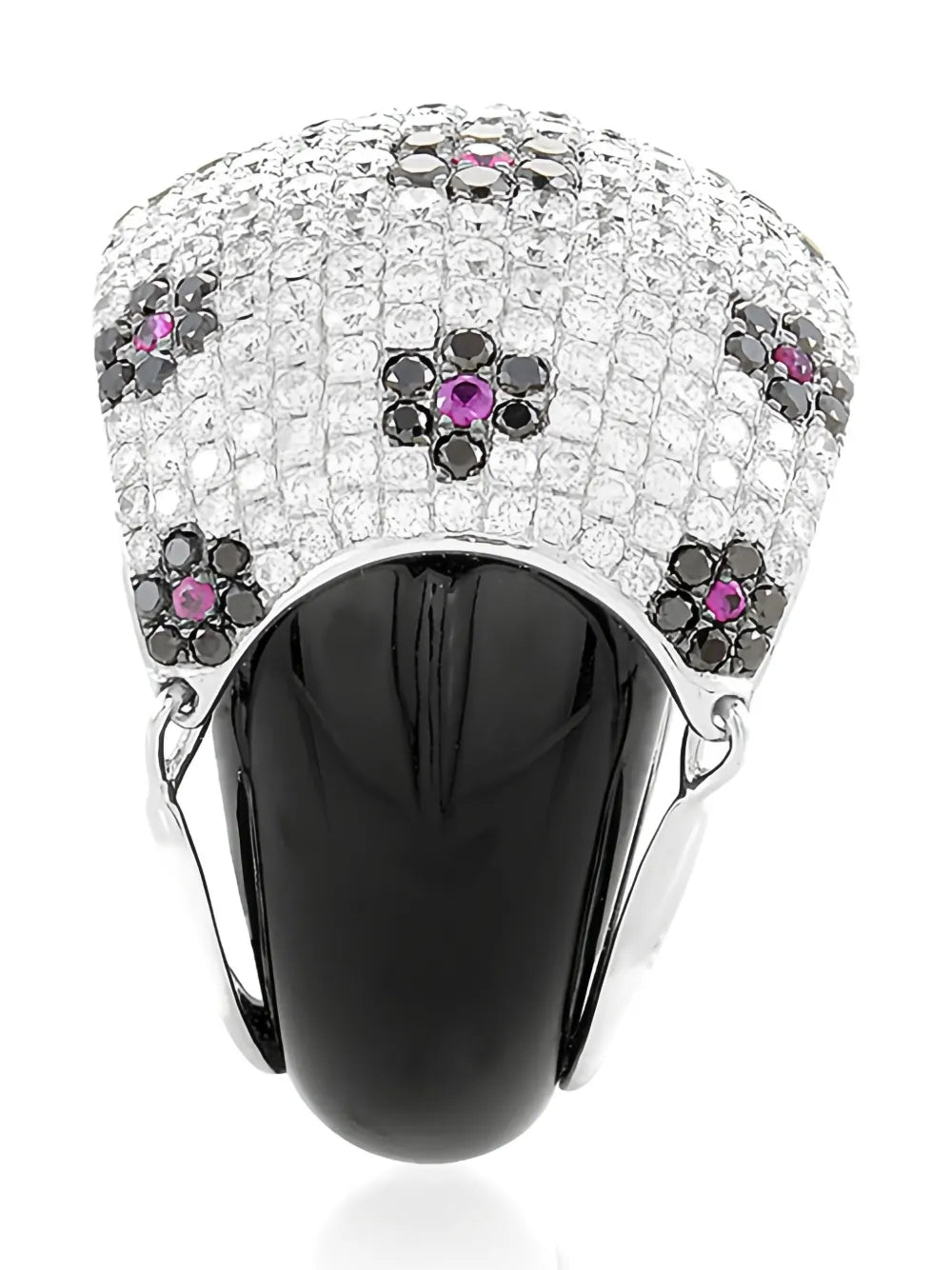 18K white gold multi-stone dome ring
