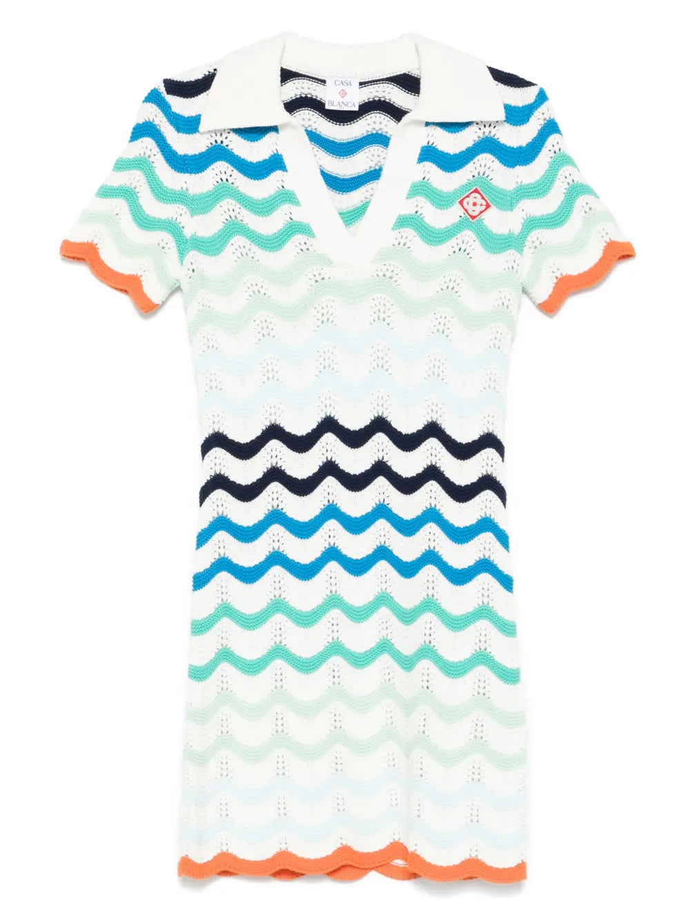 wavy-crochet mini dress