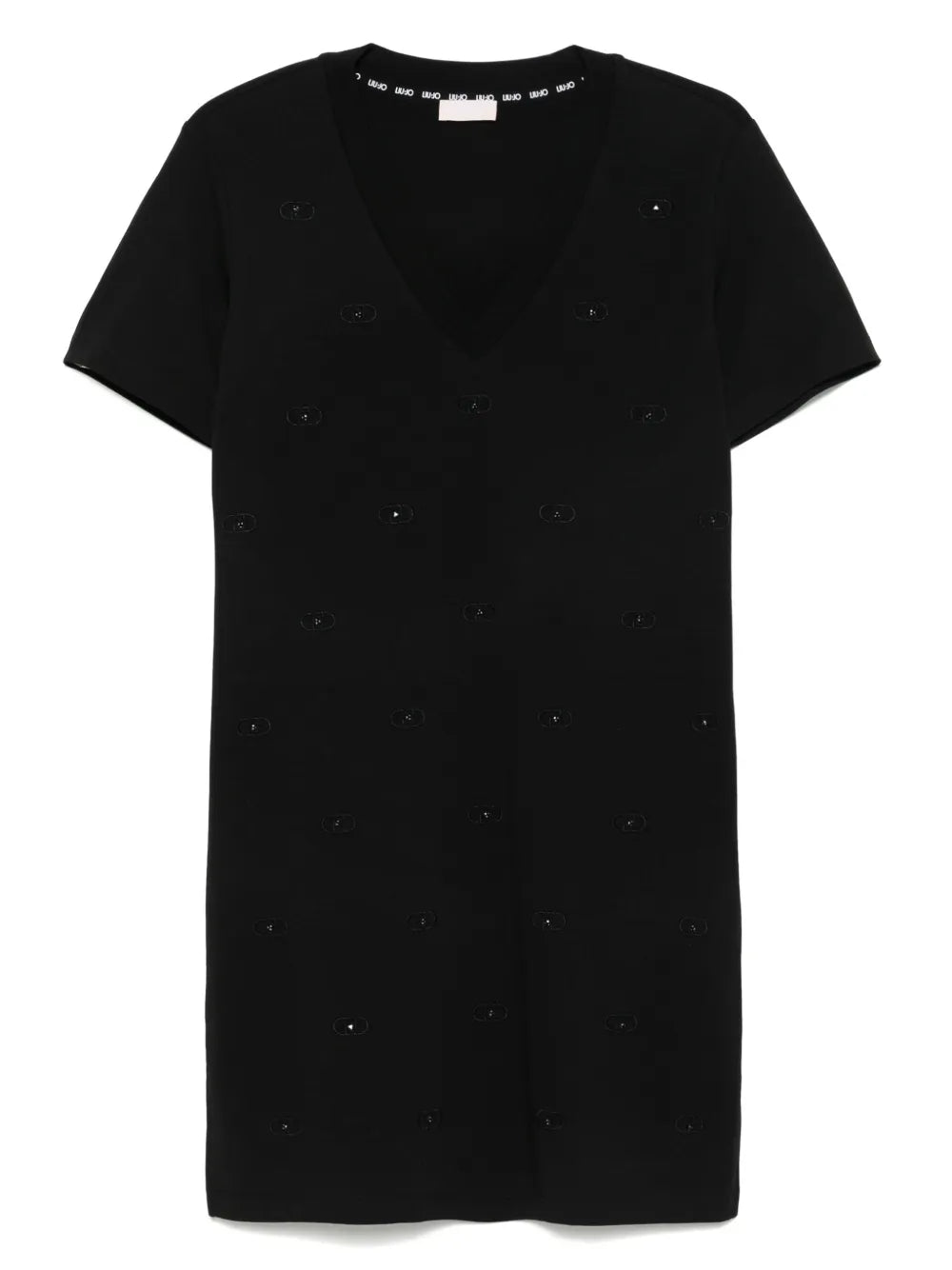 logo-embroidered mini dress