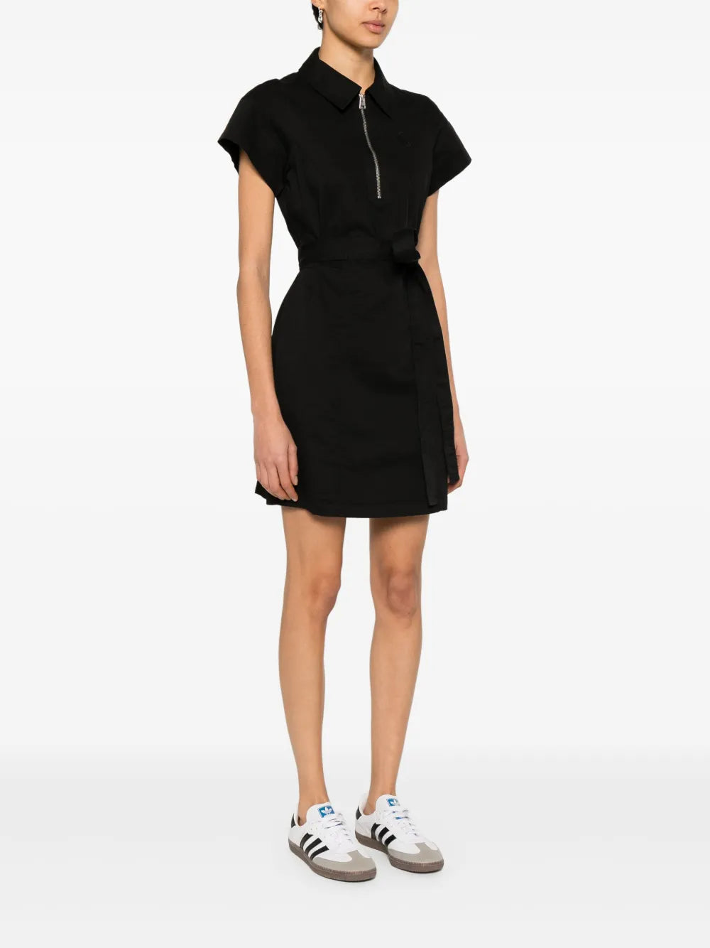 logo-embroidered mini dress