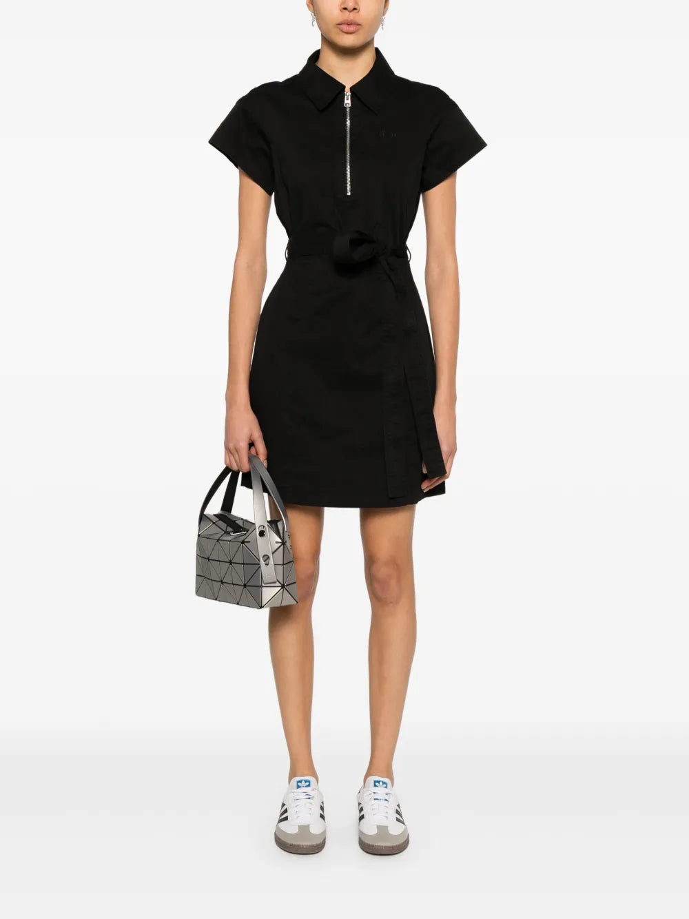 logo-embroidered mini dress