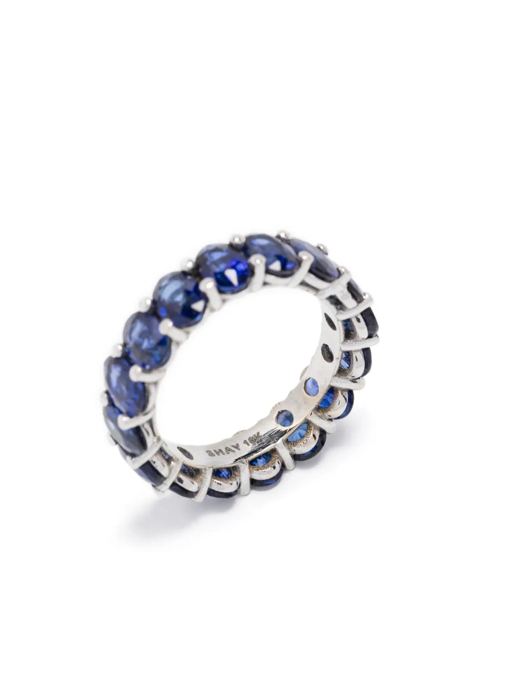 18K white gold Oval Eternity sapphire ring