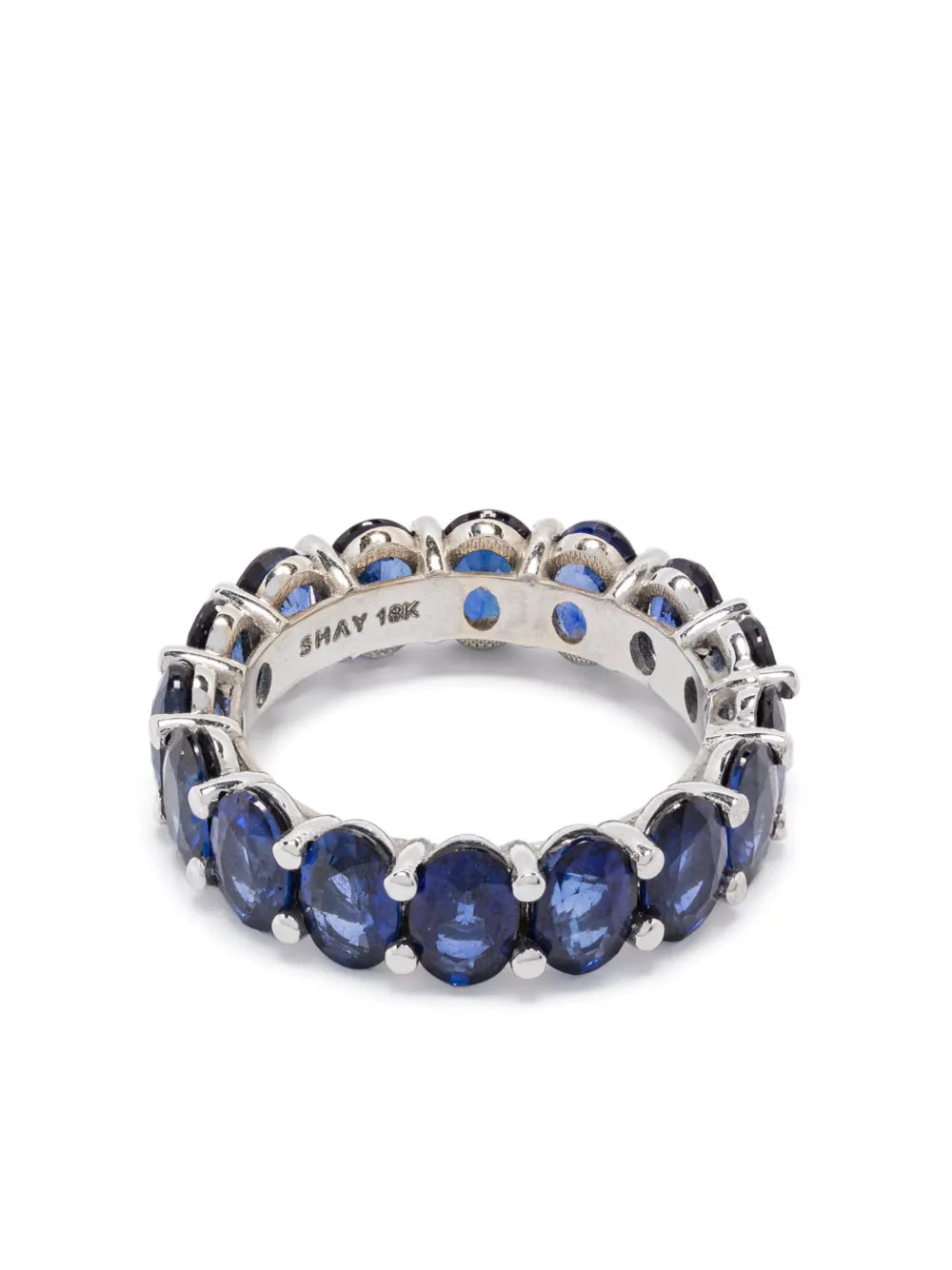 18K white gold Oval Eternity sapphire ring