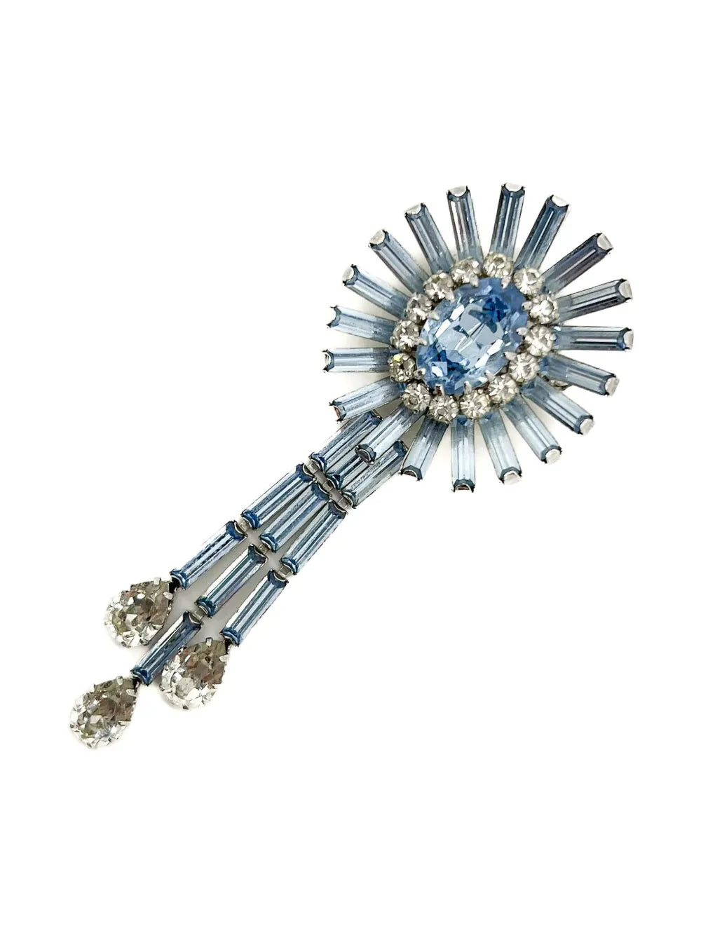 1950s Schöffel crystal droplet brooch