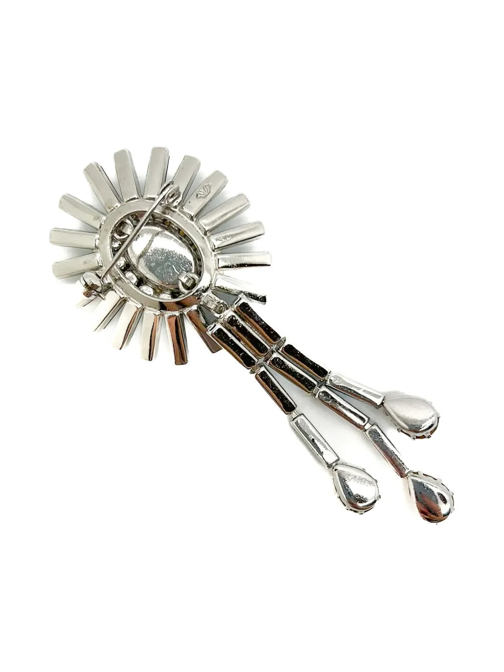 1950s Schöffel crystal droplet brooch