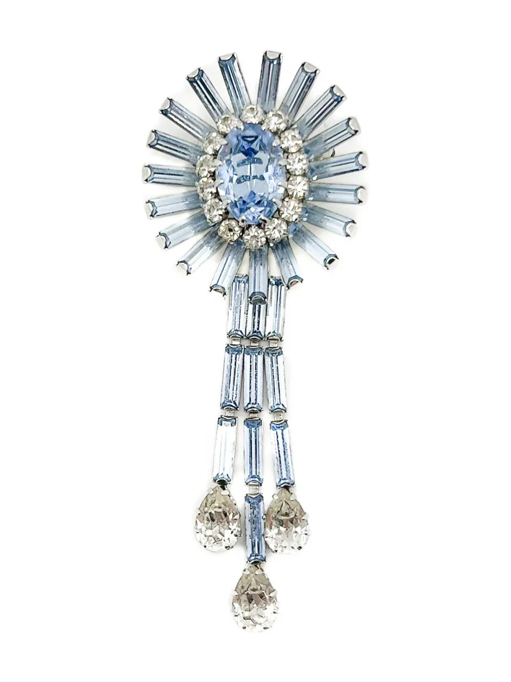 1950s Schöffel crystal droplet brooch