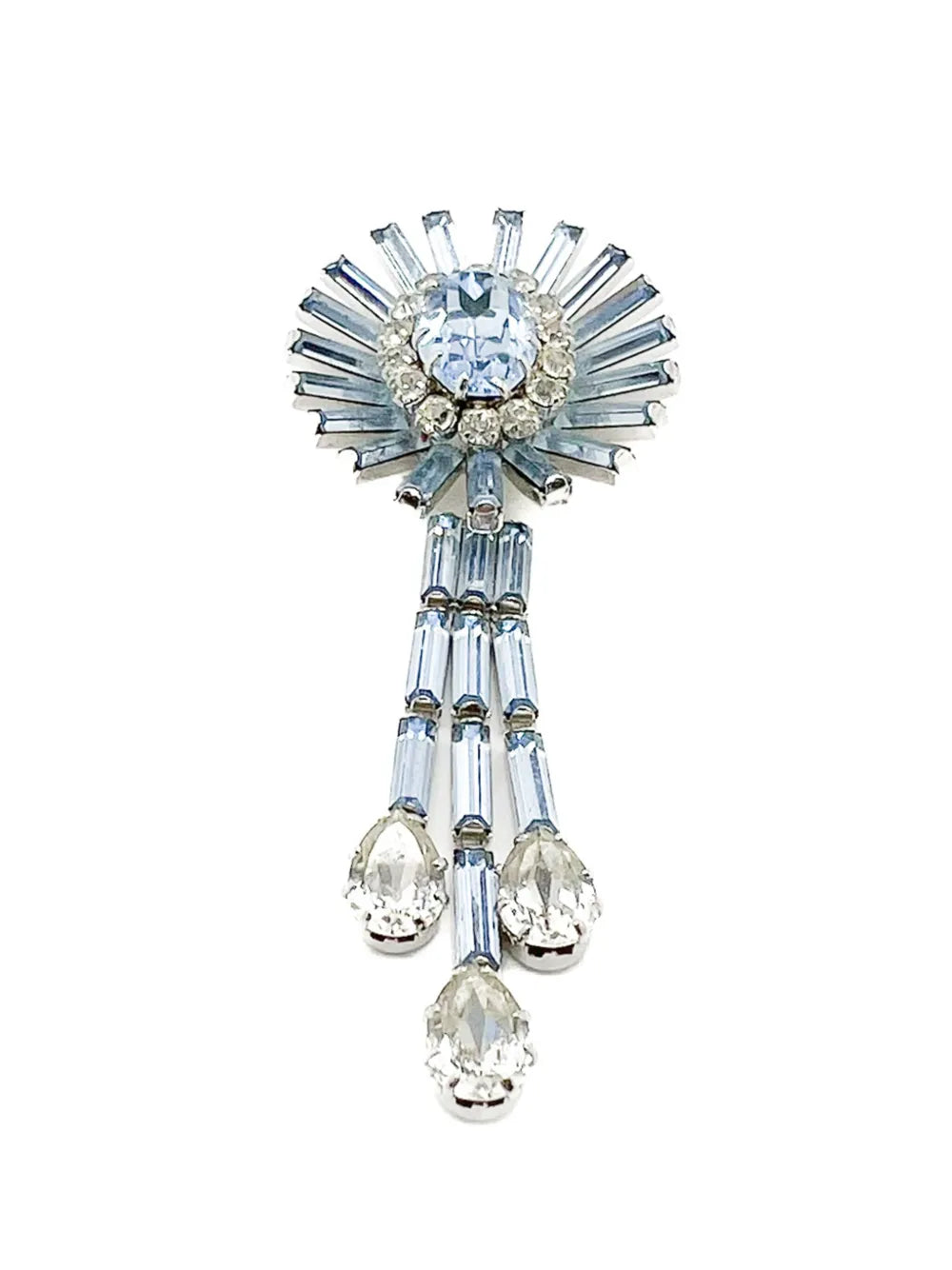 1950s Schöffel crystal droplet brooch