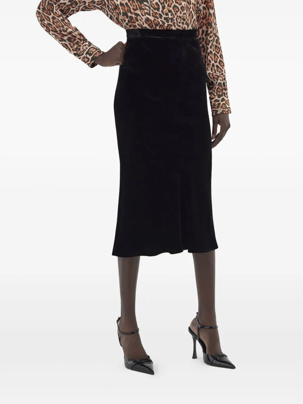 velvet pencil skirt