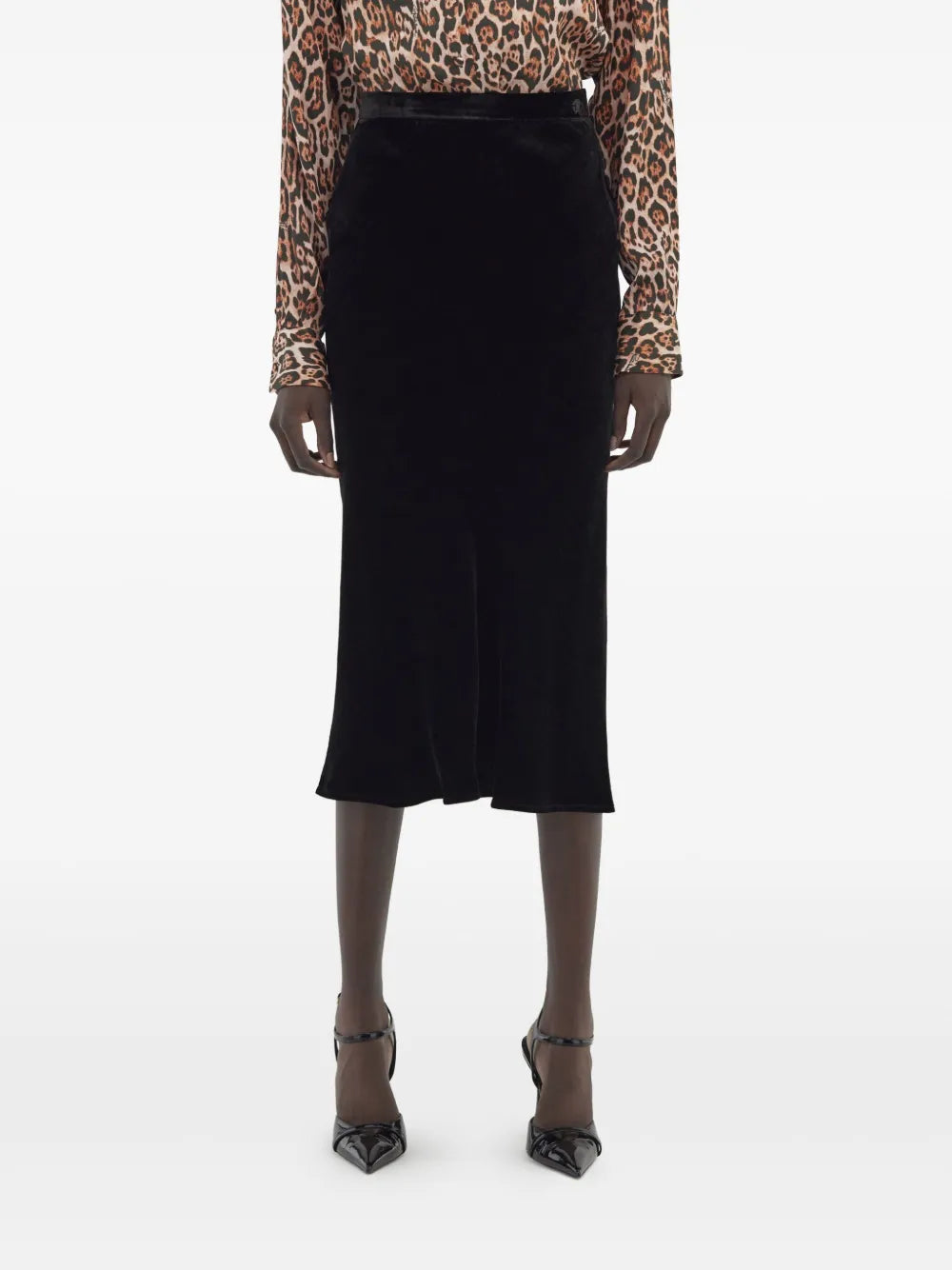 velvet pencil skirt