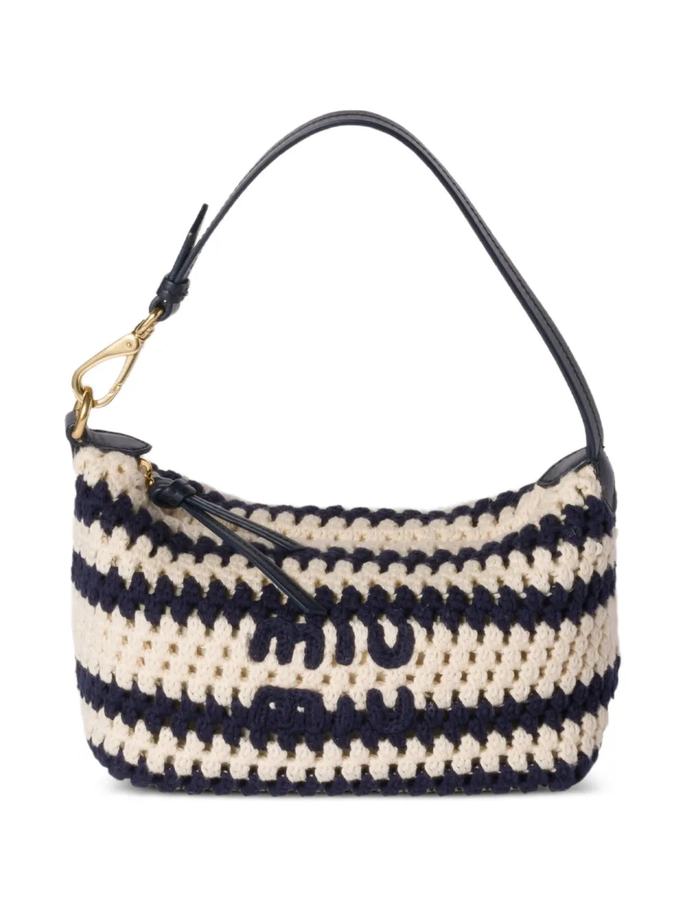 striped crochet shoulder bag