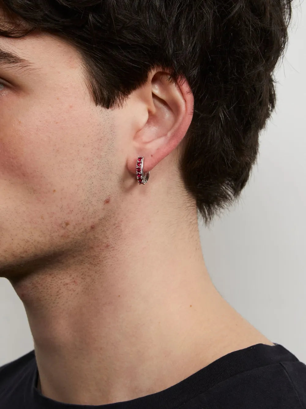 logo-engraved hoop earring