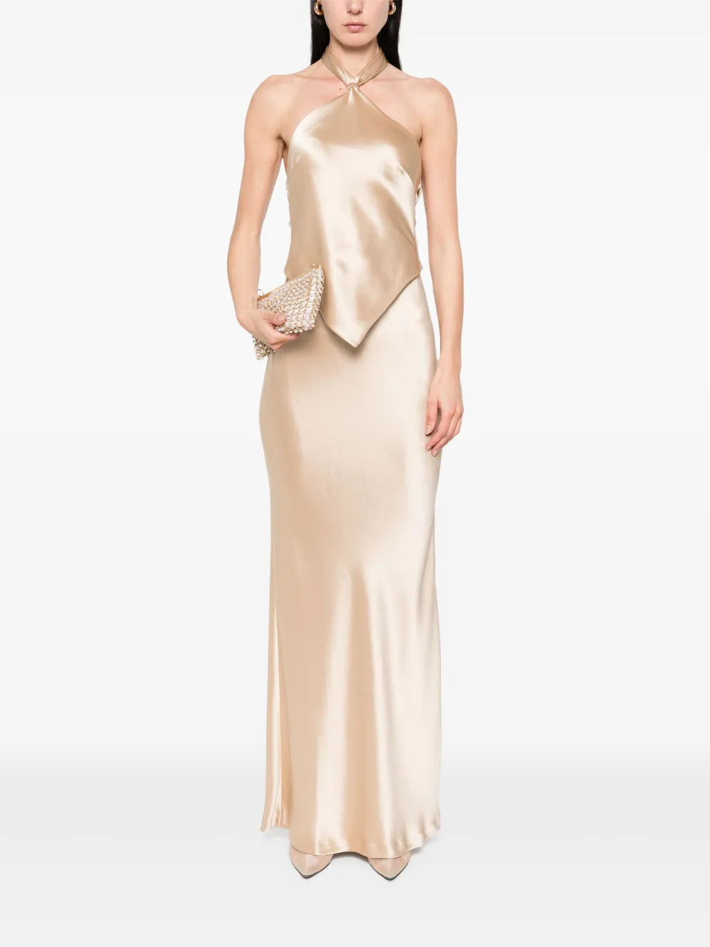 satin maxi dress
