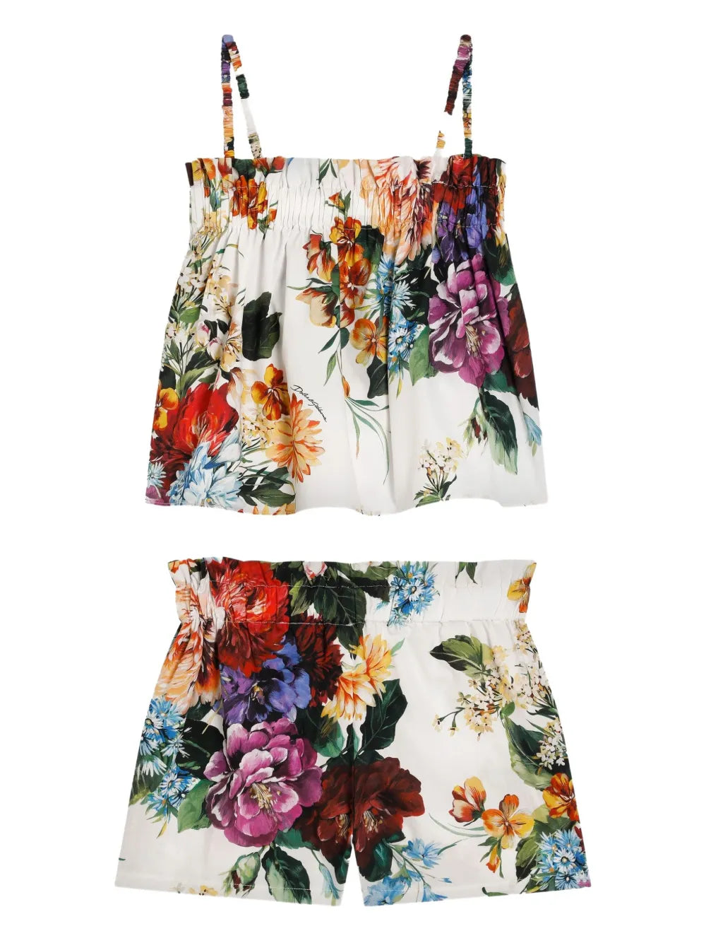 floral-print cotton short set