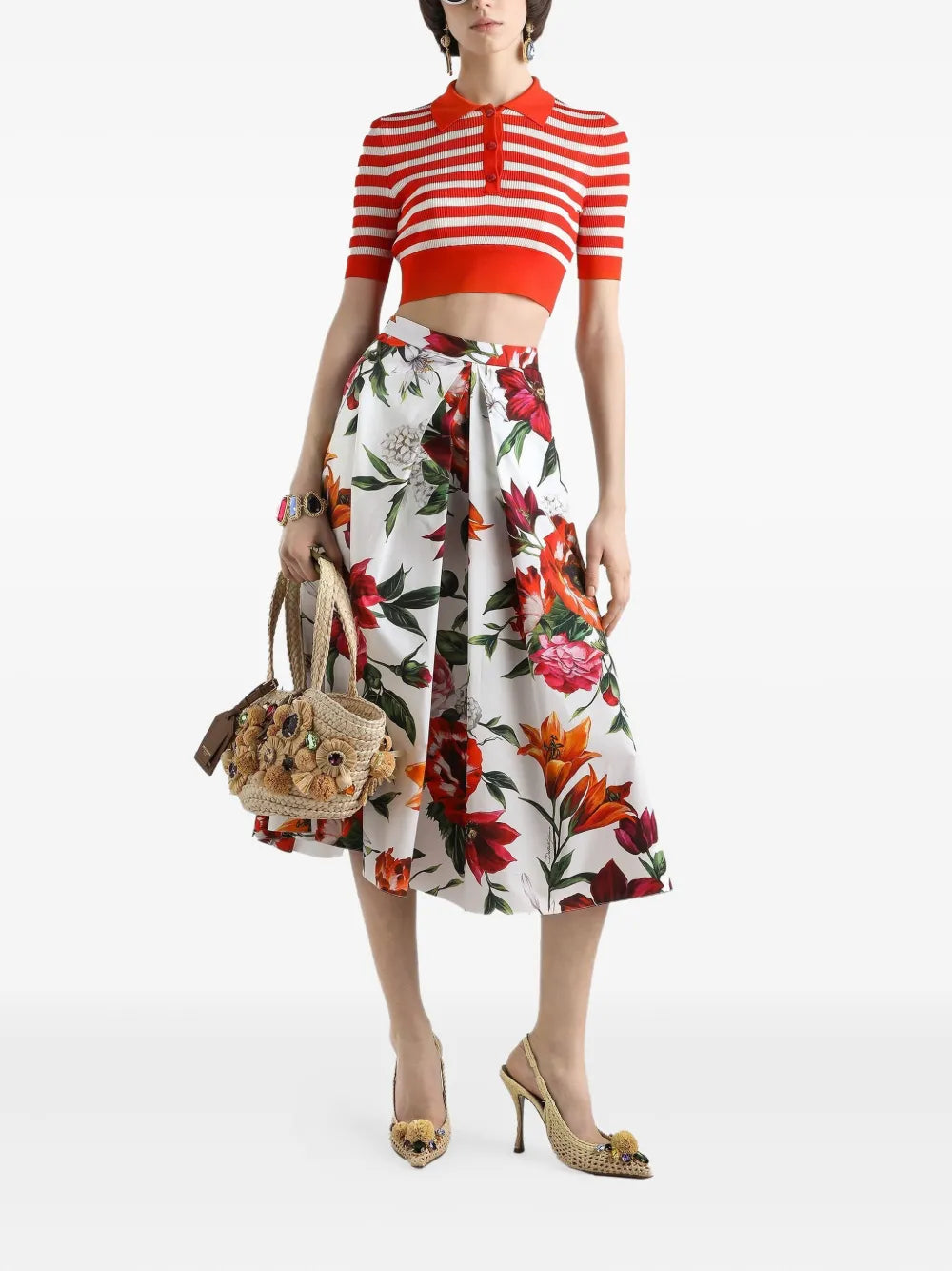 Floral Print Midi Skirt