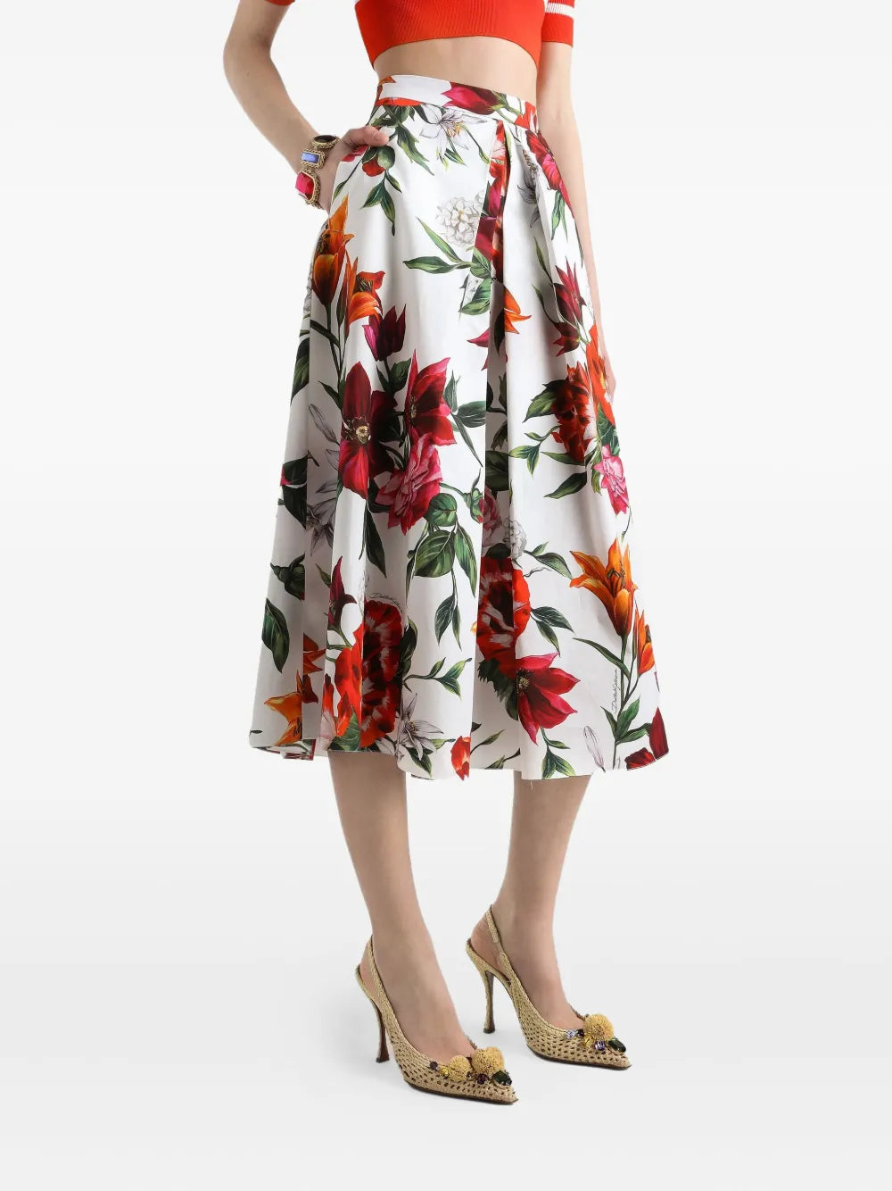 Floral Print Midi Skirt