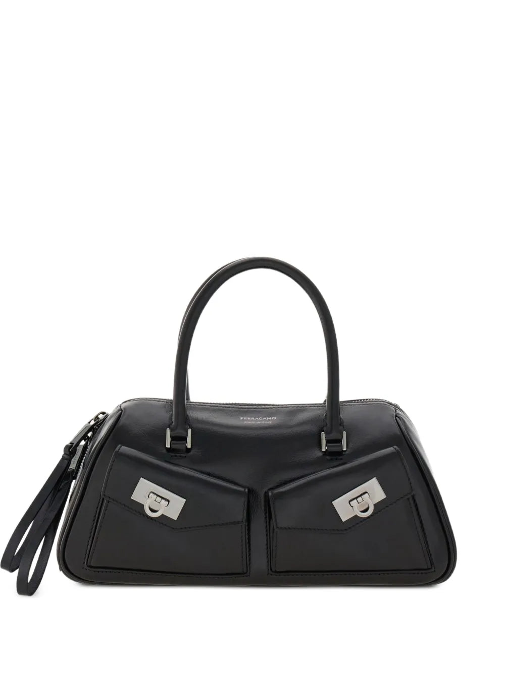 Multipocket leather tote bag
