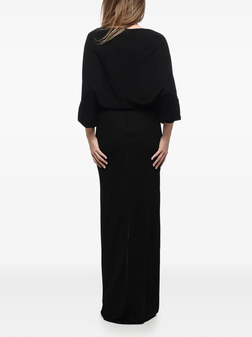 v-neck draped dress