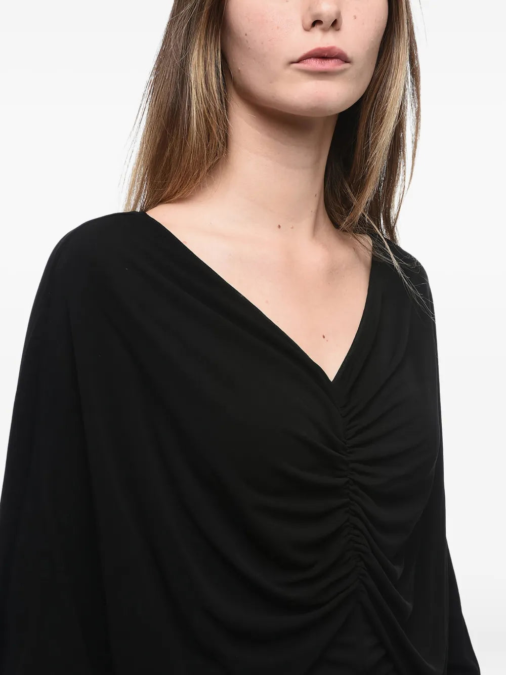 v-neck draped dress
