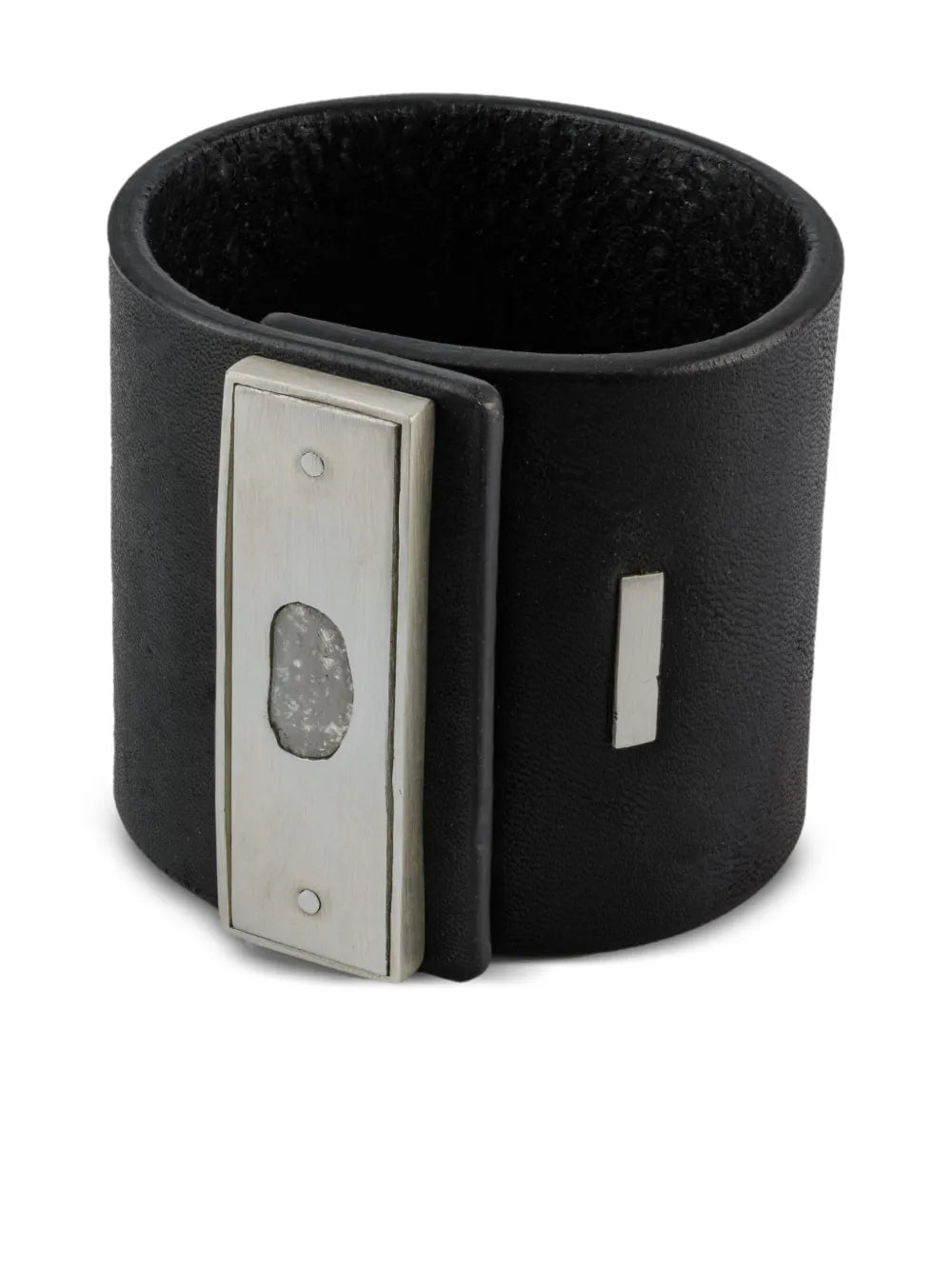 sterling silver and diamond leather-strap bracelet