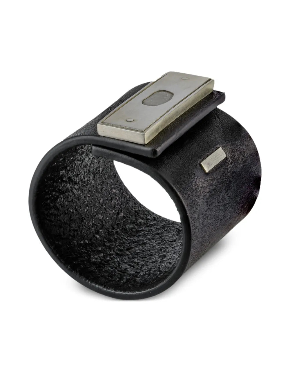 sterling silver and diamond leather-strap bracelet