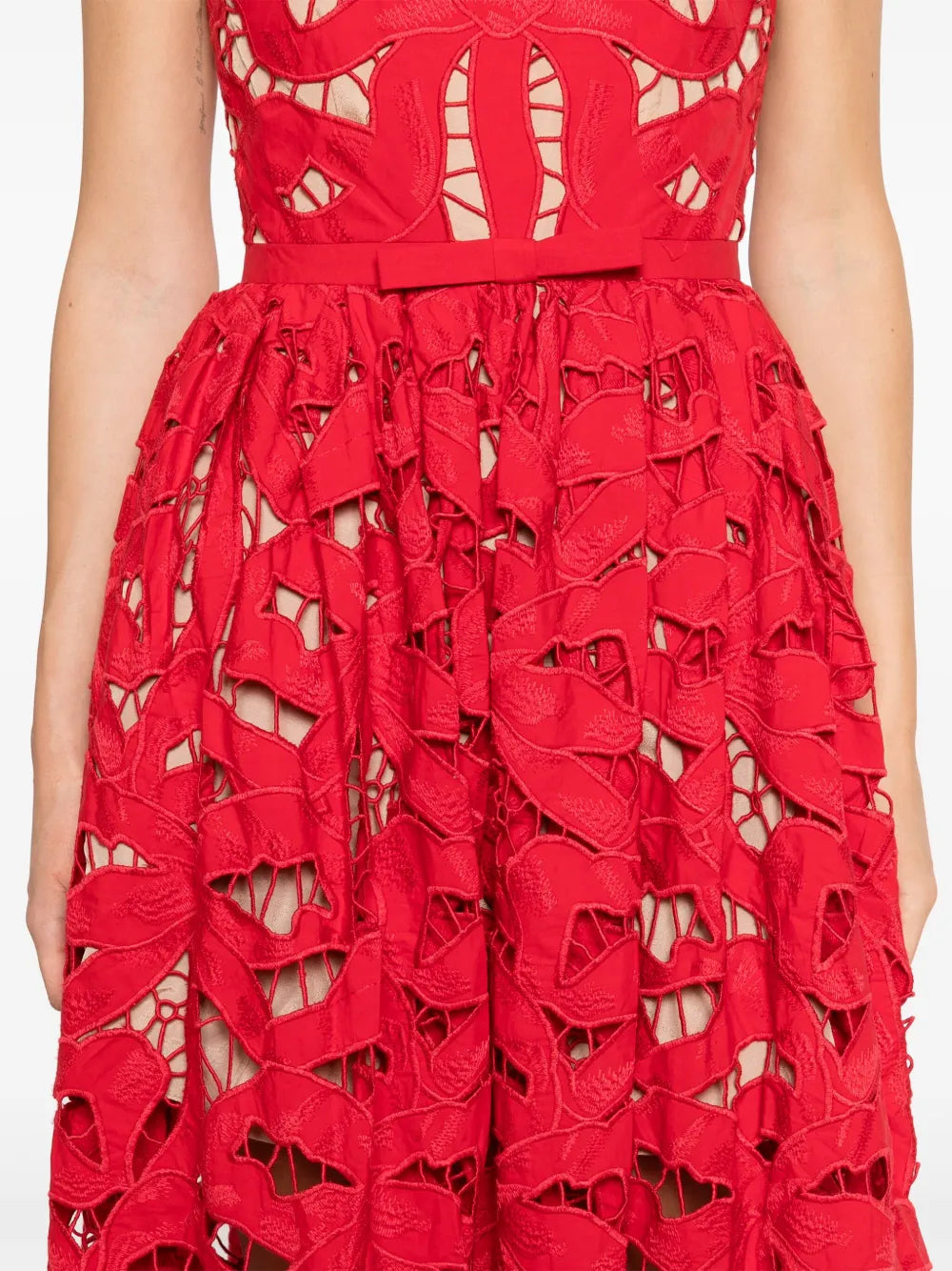 embroidered midi dress