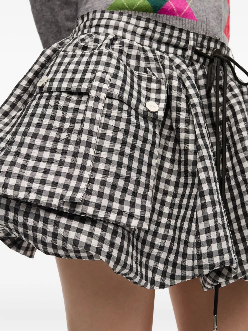 checked bubble mini skirt 