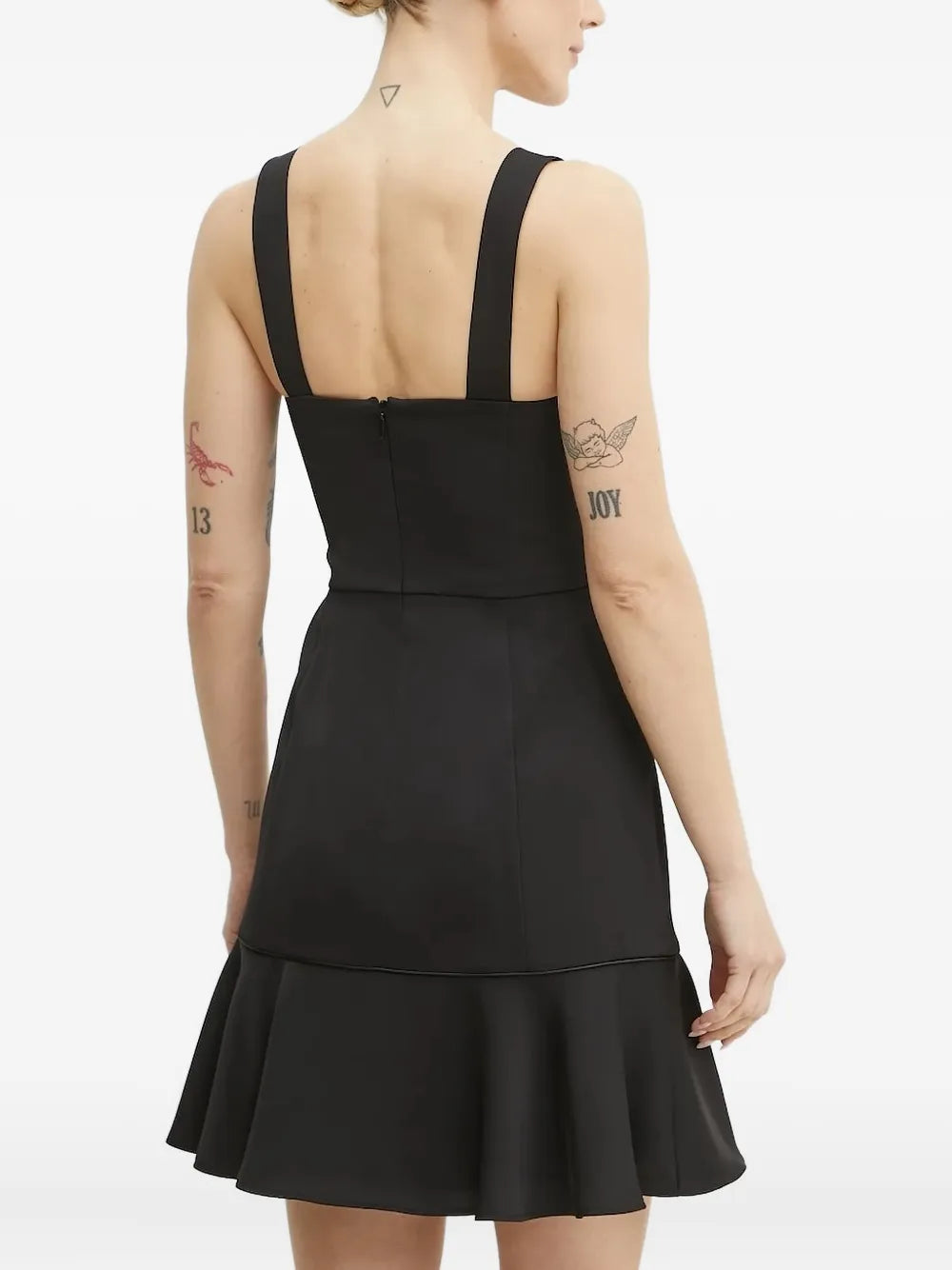 buckle-strap flared mini dress